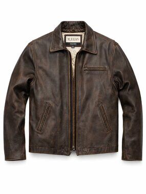 Vintage Wilsons M. Julian Brown Leather Jacket Men’s L Café Racer Zip Thinsulate